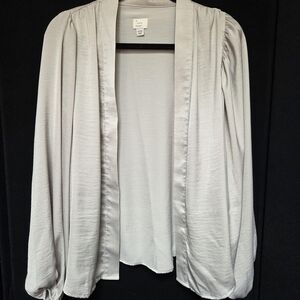 A New Day Silver Open Front Blouse OSFM